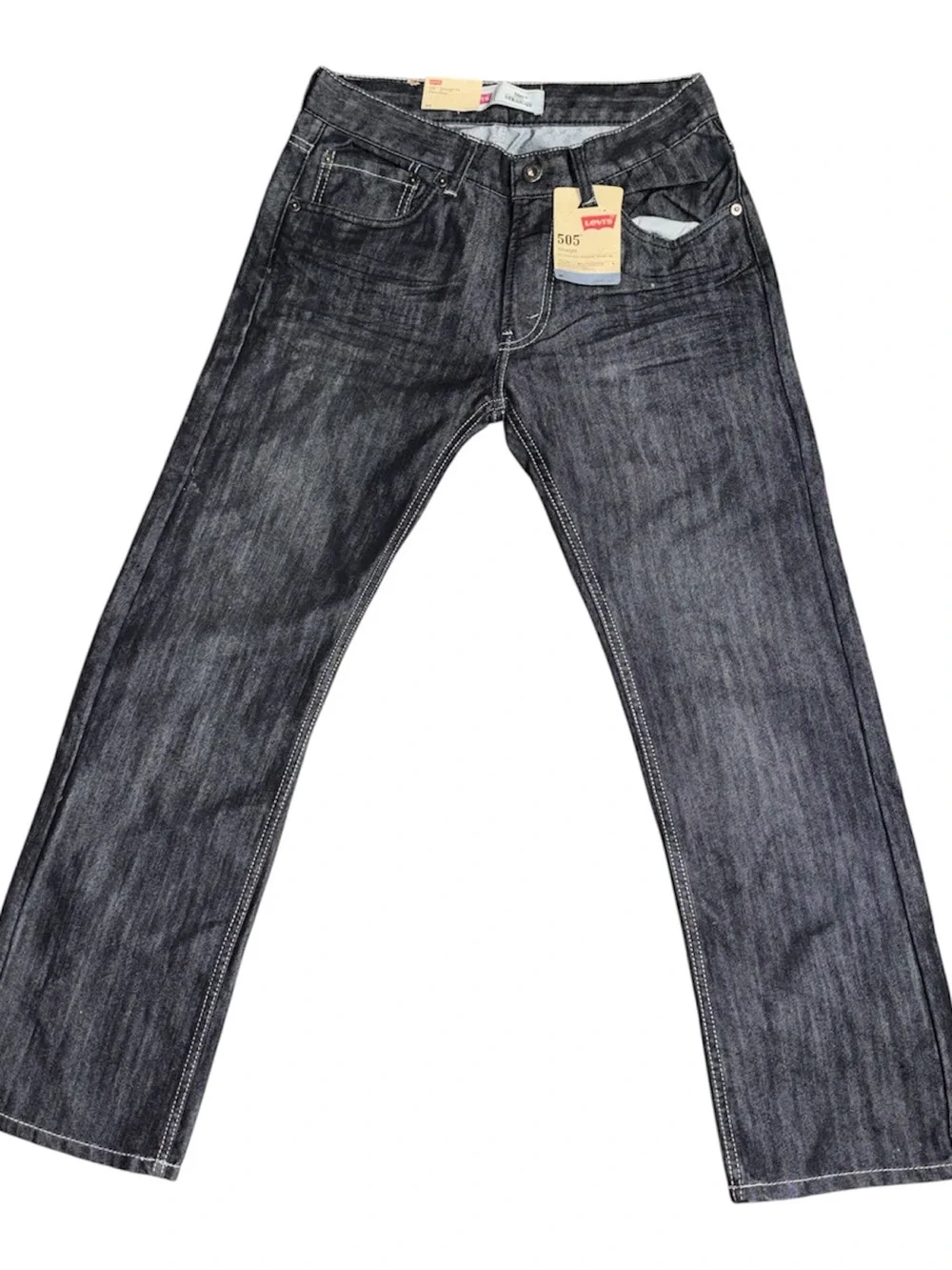 Levi's 505 Straight Fit Jeans Dark Blue Wash Denim 28x28 NWT
